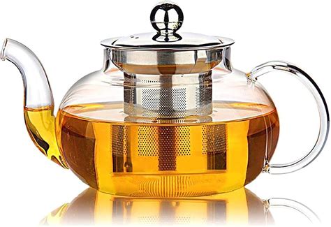 Hiware Good Glass Teapot with Stainless Steel Infuser & Lid ...