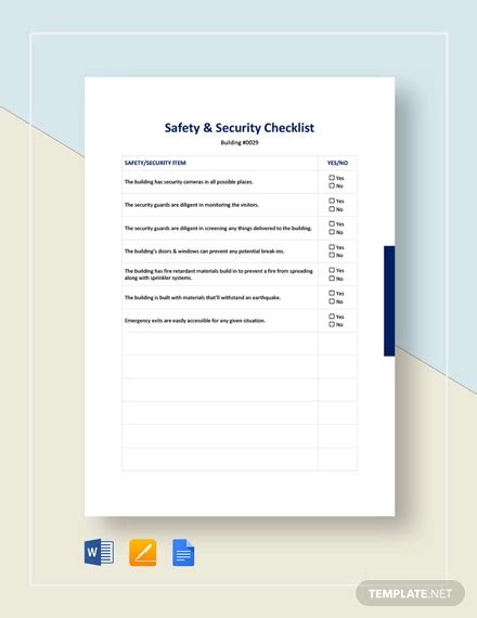 Checklist For Security Guard At Maingate