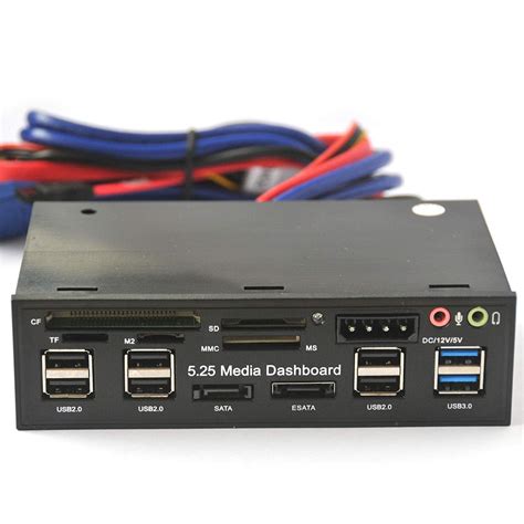 USB 3.0 Hub Multi-Function eSATA SATA Port Internal Card Reader PC Media Front Panel Audio for ...