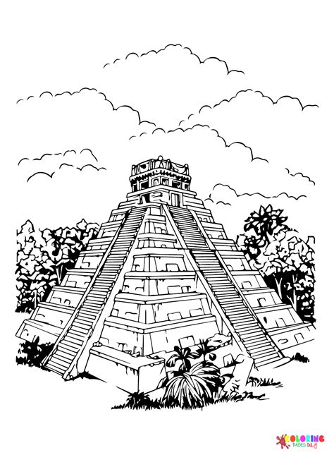 Mayan Civilization Coloring Page - Free Printable Coloring Pages