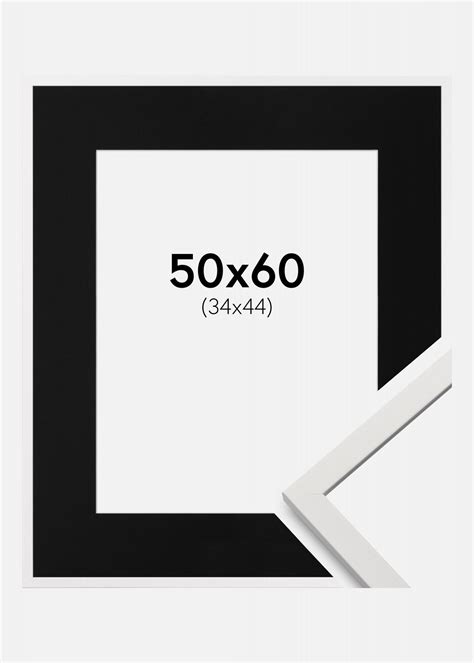 Buy Frame Edsbyn White 50x60 cm - Picture Mount Black 35x45 cm here ...