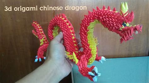 Papercraft 3d origami chinese dragon tutorial - easy part 2 - YouTube