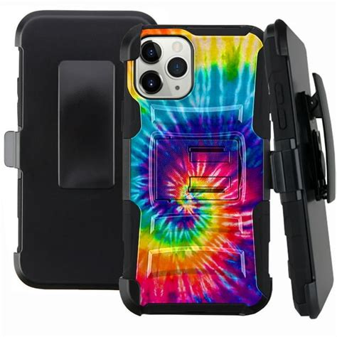 DALUX Hybrid Kickstand Holster Phone Case Compatible with Iphone 12 Pro Max (6.7 in) - Tie Dye ...