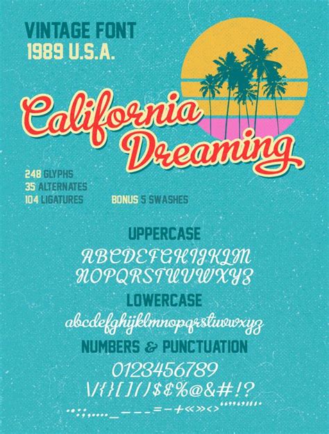 California Dreaming | California dreaming, Vintage fonts, Vintage script fonts