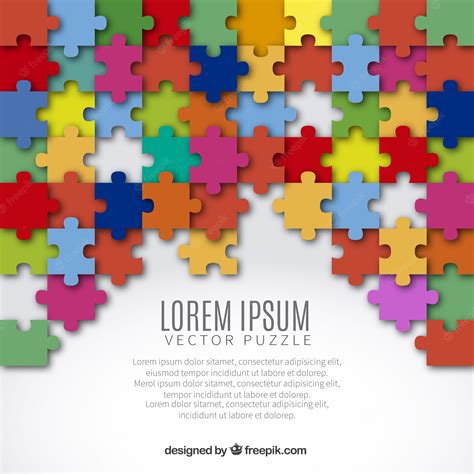 Premium Vector | Background with colored puzzle pieces