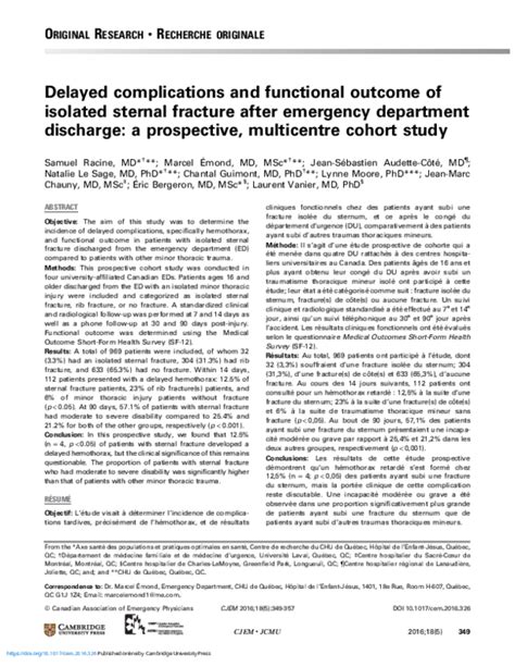 (PDF) Delayed complications and functional outcome of isolated sternal ...