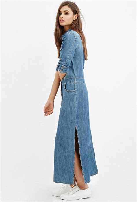 Denim Maxi Shirt Dress | FOREVER 21 - 2000180691 | Maxi shirt dress ...