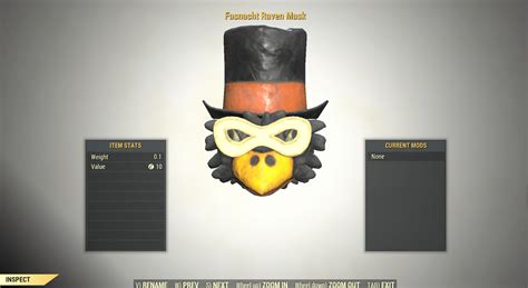 Raven Mask Fasnacht Rare Reward Fallout 76 (PC) - Buy Fallout 76 Items for PC