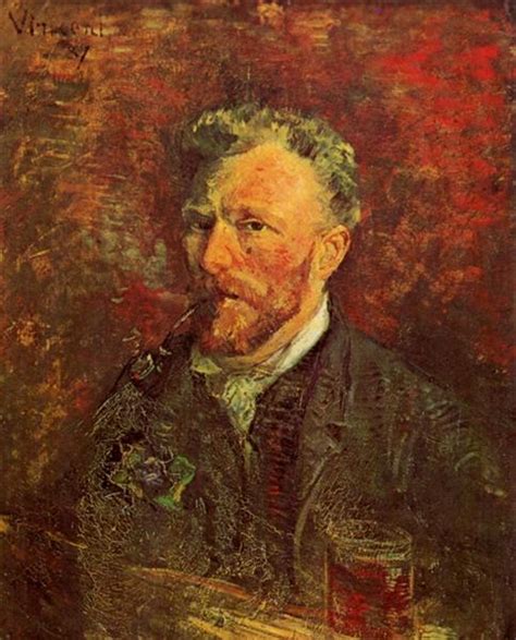 Self-Portrait with Pipe and Glass, 1887 - Vincent van Gogh - WikiArt.org