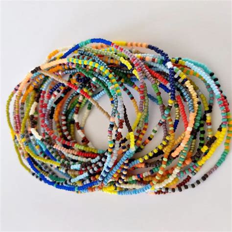 Men's Single Strand Tiny Seed Bead Stretch Bracelet Multi - Etsy | Tiny ...