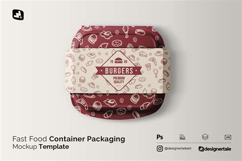 Fast Food Container Packaging Mockup - Design Cuts