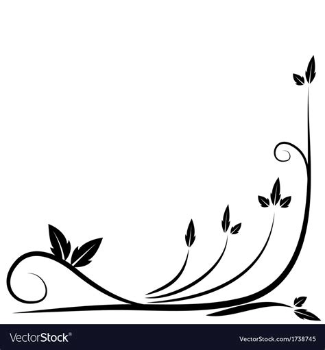 Floral black border Royalty Free Vector Image - VectorStock