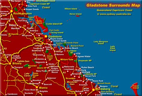 Gladstone Qld Map - Surrounds