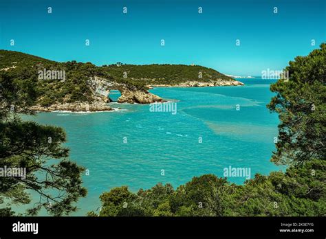 Natural arch in one of the Gargano promontories. The Arch of San Felice is one of the tourist ...