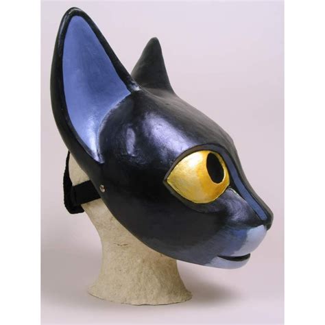 Black Paper Mache Cat Mask SALE | Cat mask, Paper mache cat, Black paper