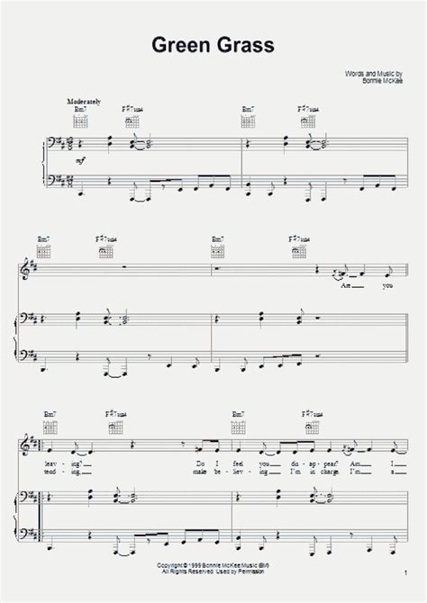 Green Grass Piano Sheet Music | OnlinePianist