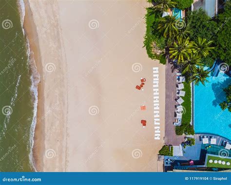 Aerial View of Swimming Pool with Sea and Beach Stock Photo - Image of summer, aerial: 117919104