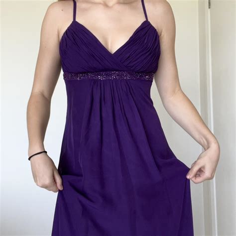 Beautiful dark purple formal dress with bedazzling.... - Depop