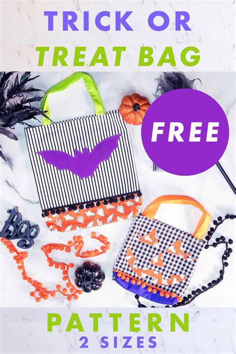 FREE Trick Treat Bag Sewing Pattern in 2 Sizes! | Trick or treat bags, Treat bags, Bag patterns ...