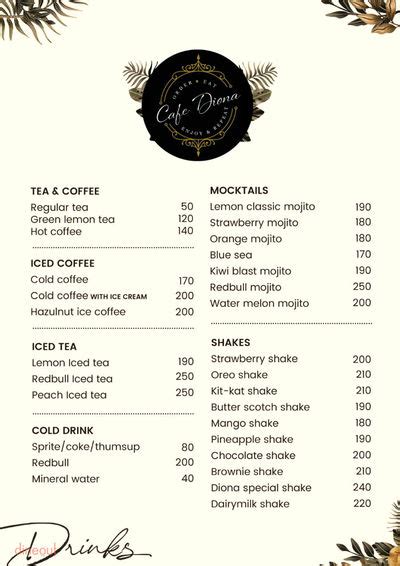 Menu of Cafe Diona, Durgapura, Jaipur | Dineout