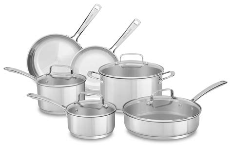 Kitchenaid Stainless Steel 10-Piece Cookware Set (Kc2Ss10Ls) - Walmart.com - Walmart.com