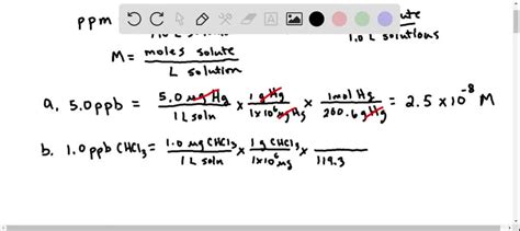 SOLVED:The units of parts per million (ppm) and parts per billion (ppb) are commonly used by ...