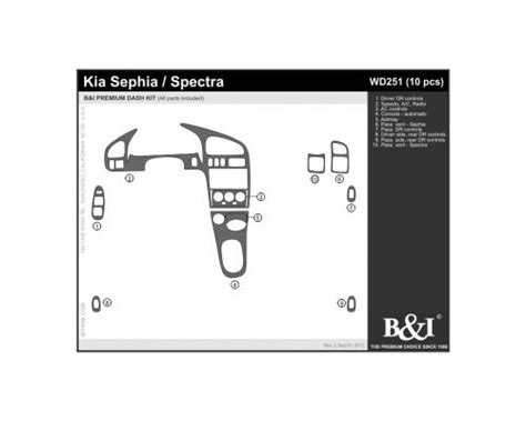 1998 Kia Sephia Interior Dash Trim Kits