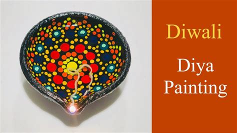 Beautiful Diya Painting || Dot Mandala Art || Diwali Special DIY - YouTube