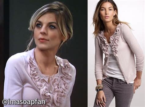 Maxie Jones's Ruffled Pink Cardigan - General Hospital, Kirsten Storms ...