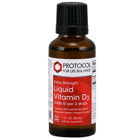 Liquid Vitamin D3 2,000 IU (50 mcg) per 2 drops. - Protocol for Life ...