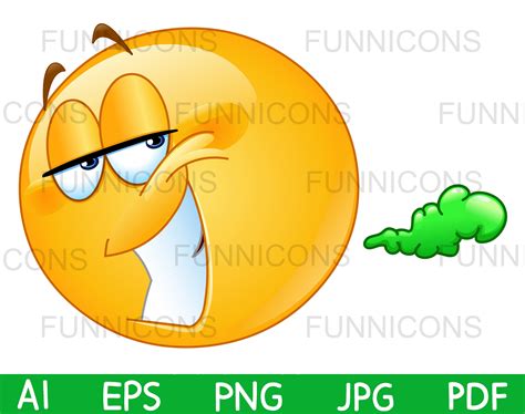 Caricatura clipart de un emoji sonriente emoticono pedo en | Etsy México