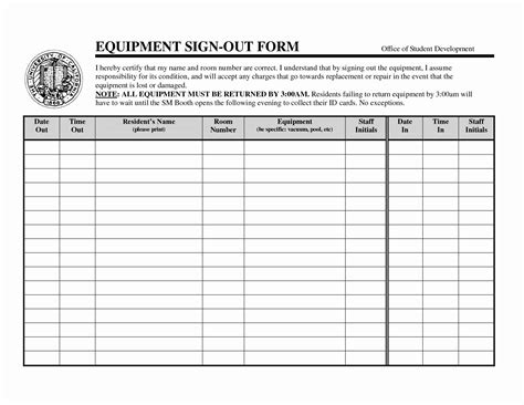 Equipment Checkout form Template Excel New Best S Of Equipment Check ...