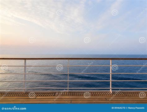 Cruise Ship Deck with Ocean View. Stock Photo - Image of vacation ...