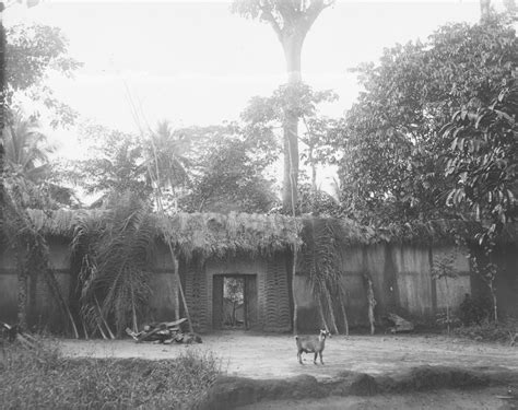 An Igbo compound entrance, in or near Önïcha. Photographed by Herbert Wimberley, c. 1903-18 ...
