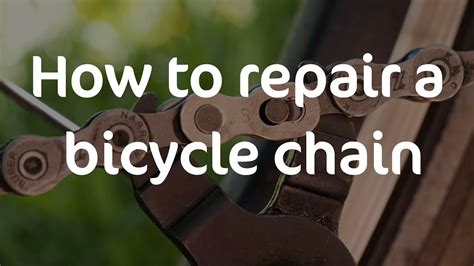 How to repair a broken bicycle chain | Cycling UK - YouTube