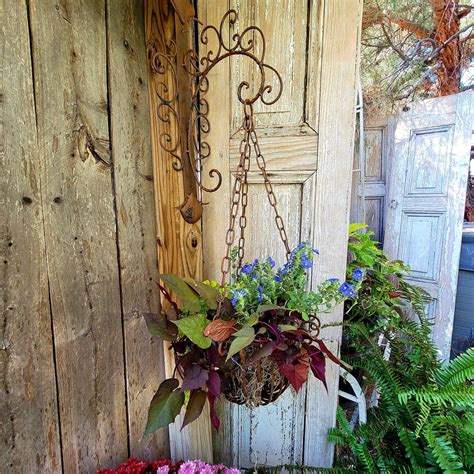 Rustic Iron Hanging Flower Planter Basket - City Farmhouse Antiques