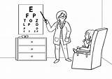 Coloring Optician Pages Eye Help Doctor People Who Kids Colouring  sketch template