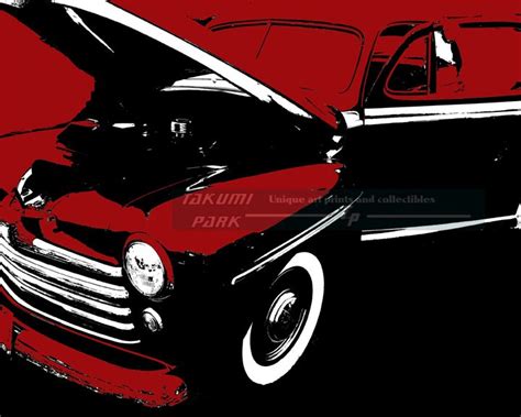 Red Car Art Print, Modern Decor, Hot Rod Art, Red Wall Art, Home Decor ...