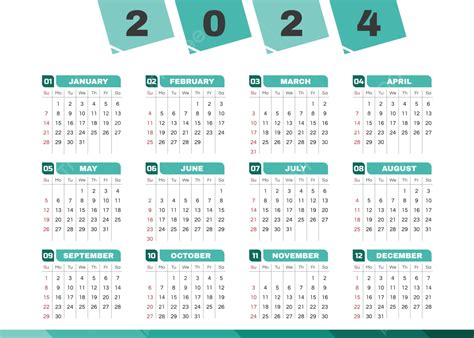 Plantilla De Calendario De Escritorio De Diseño 2024 Vol 10 Vector Descarga gratuita de ...