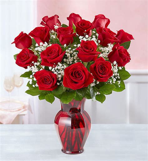 Love You Always 18 Red Roses in Red Vase - Green Grove Fruit & Flower