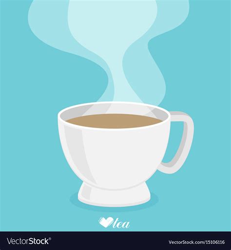 Tea cup with smoke flat Royalty Free Vector Image