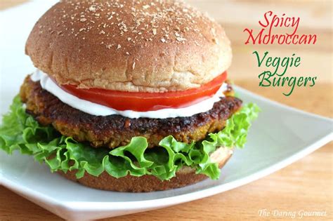 Spicy Moroccan Veggie Burgers - The Daring Gourmet