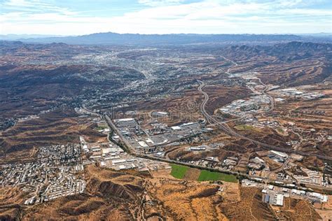 Above Nogales, Arizona Looking into Nogales, Mexico Stock Image - Image ...