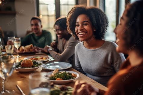 Family praying before dinner in thanksgiving dinner. ai generated Stock Photo | Adobe Stock