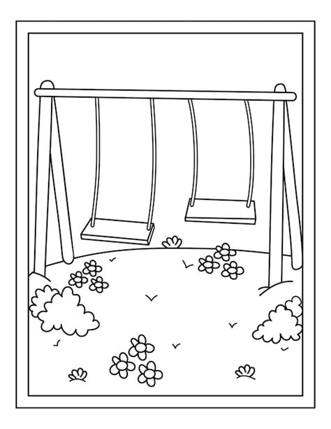 Coloring Book Pages Of Playgrounds