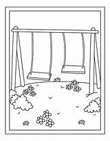 Swing Set Coloring Pages sketch template