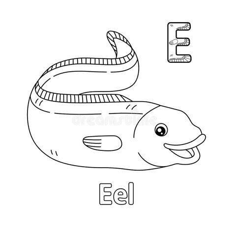 Eel Alphabet ABC Coloring Page E Stock Vector - Illustration of ...