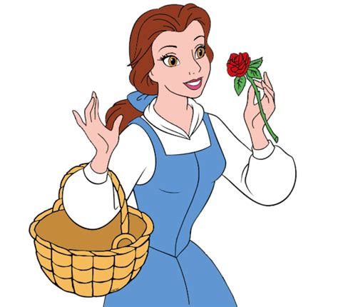 Belle holding her beautiful red rose | Belle disney, Disney movie ...