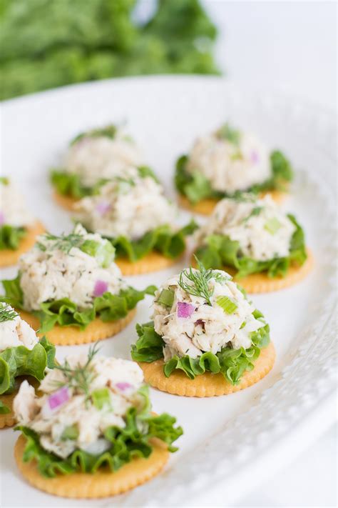 Tuna Salad on Crackers - Garnish & Glaze