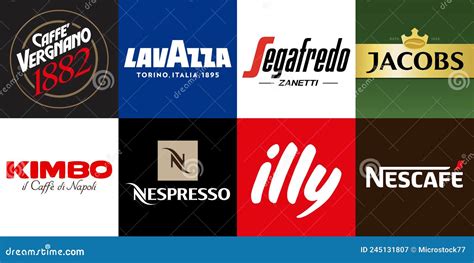 Most Famous Logo Brands Coffee Produce, Lavazza, Illy, Nespresso, Nescafe, CaffÃ¨ Vergnano ...